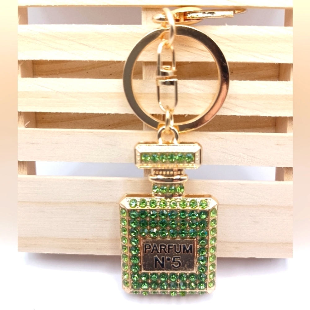 Gold and Green Parfum Key Holder